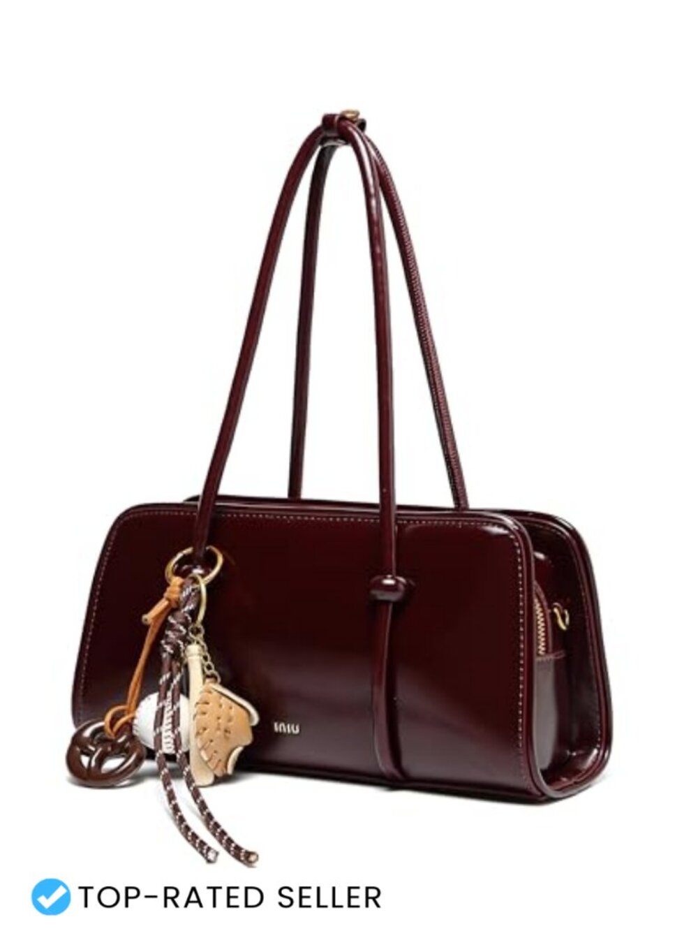 Faux Leather Satchel Shoulder Bag Crossbody Detachable Strap Top Handle Purse